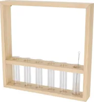 Esschert Design reageerbuiswandhanger L - 6 Glazen Buisjes - thumbnail