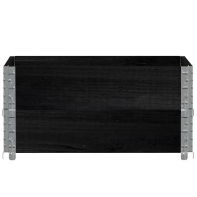VidaXL Palletopzetranden 2 st 80x60 cm massief grenenhout zwart