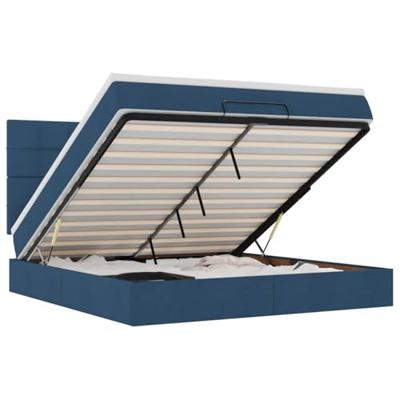 Ottoman bed met matras 160x200cm stof blauw