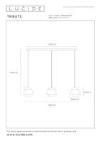 Lucide TRIBUTE - Hanglamp - 3xE27 - Beige - thumbnail