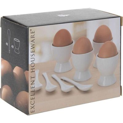 Eierdopset met lepel inhoud 4 stuks