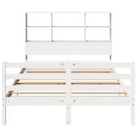 Bed met boekenkast zonder matras grenenhout wit 140x190 cm - thumbnail