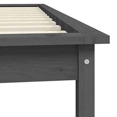 Bedframe massief grenenhout grijs 90x200 cm Bedframe massief grenenhout grijs 90x200 cm