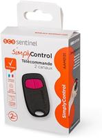 2-kanaals afstandsbediening - SCS SENTINEL - SimplyControl - Fuchsia, bereik 40m, frequentie 433,92 MHz, CR2032 lithiumbatterij inbegrepen - thumbnail