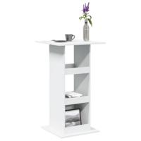 Bartafel met opbergruimte 60x60x102 cm bewerkt hout wit - thumbnail