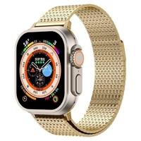 By Qubix - Stainless Steel Loop band - Goud - Extra strong - Compatible met Apple Watch 38mm / 40mm / 41mm / 42mm - Compatible Apple watch bandjes - thumbnail