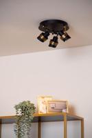 Lucide TUNDRAN - Plafondspot - Ø 21 cm - 3xGU10 - Zwart - thumbnail