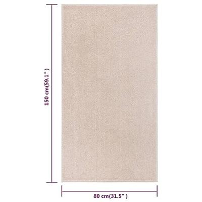 VidaXL Vloerkleed kortpolig 80x150 cm donkerbeige