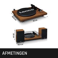 Platenspeler met ingebouwde versterker en Bluetooth® plus 2 externe luidsprekers Wood - thumbnail