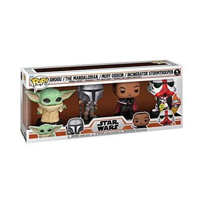 Star Wars Funko Pop Vinyl 4-Pack: Grogu, Mandalorian, Moff Gideon & Incinerator Stormtrooper Glow in the Dark