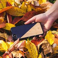 Woodcessories EcoSplit mobiele telefoon behuizingen 14,7 cm (5.8") Hoes Blauw, Esdoornkleur - thumbnail