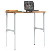 Werkbank 100x60x(71,5-98) cm eikenhout lichtbruin - thumbnail