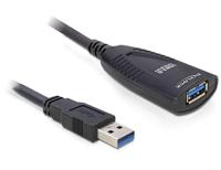 Delock 83089 USB-kabel USB 3.0 USB-A stekker, USB-A bus, DC-bus 3,5 mm 5.00 m Zwart - thumbnail