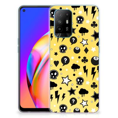 Silicone Back Case OPPO A94 5G | Reno5 Z Punk Geel Silicone Back Case OPPO A94 5G | Reno5 Z Punk Geel
