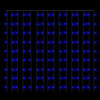 VidaXL Lichtsnoergordijn met 300 led&apos;s en 8 functies 3x3 m blauw - thumbnail