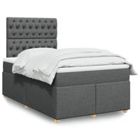 Boxspring met matras stof donkergrijs 120x190 cm - thumbnail