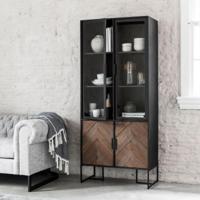 DTP Home Vitrinekast 'Criss Cross' Hout en staal, 185 x 80cm - thumbnail
