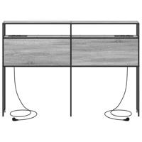 Opberghoofdbord met plank Grijs sonoma 160 cm Bewerkt hout - thumbnail