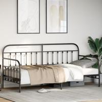 Bedframe voor een daybed met hoofdeinde Zwart 90 x 200 cm Staal - thumbnail