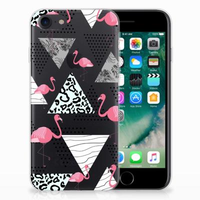 iPhone SE 2022 | SE 2020 | 8 | 7 | TPU Hoesje | Flamingo Triangle