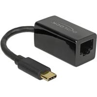 Delock USB 2.0 Adapter [1x USB-C stekker - 1x RJ45-bus] DeLock - Netzwerkadapter - USB-C 3.1 - Gigabit Ethernet x 1 12.7 cm - thumbnail
