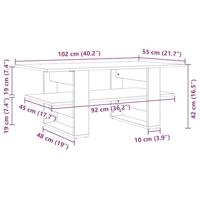 Salontafel 102x50x42 cm bewerkt hout zwart - thumbnail