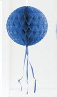 Blauwe honeycomb bol - 30 cm - thumbnail