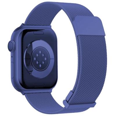 Milanese band - Donkerblauw - Extra sterke magneet - Geschikt voor Apple Watch 38mm / 40mm / 41mm / 42mm Milanese band - Donkerblauw - Extra sterke magneet - Geschikt voor Apple Watch 38mm / 40mm / 41mm / 42mm