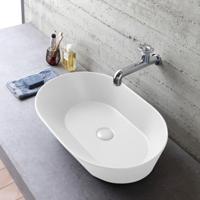 Waskom By Goof Mees Design Opbouw Wastafel Ovaal 60x42 cm Mat Wit - thumbnail