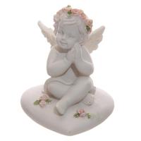 Cherubijnen Roze Rozen, zit op hart - thumbnail