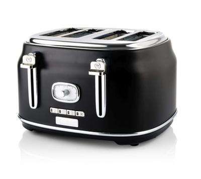 Westinghouse Retro Broodrooster - 4 Sleuven Broodrooster - Zwart