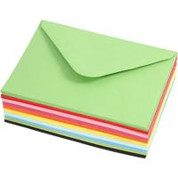 Creativ Company Gekleurde enveloppen, afmeting envelop 11,5x16 cm, 80 gr, diverse kleuren, 10x10 stuk/ 1 doos - thumbnail
