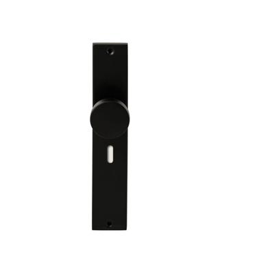 Hardbrass Knopkruk Piano op rechthoekig langschild sleutelgat 56mm - zwart