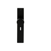 Hardbrass Knopkruk Piano op rechthoekig langschild sleutelgat 56mm - zwart - thumbnail