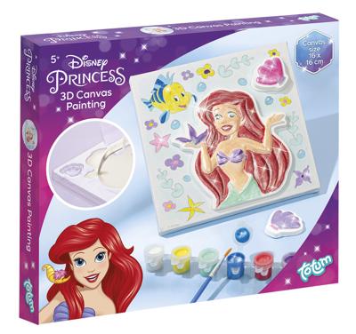 Intro Disney princess totum knutselset 3d canvas prinses schilderijtje maken van ariel