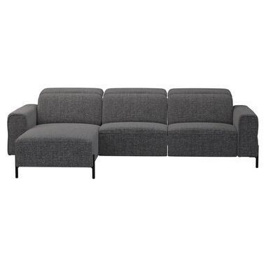 Hoekbank Dave links - elektrisch verstelbaar - stof Chacha - grijs - Leen Bakker