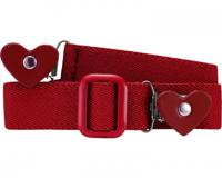 Playshoes riem elastisch met hartjesclip rood junior maat 2 - thumbnail