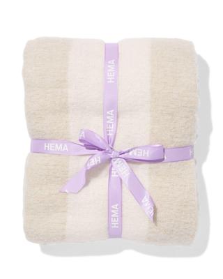 HEMA Plaid 130x150cm wollook strepen beige (beige)