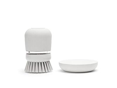 Brabantia afwasborstel + reservoir grijs