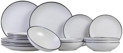 Cosy & Trendy Serviesset Speckle - Wit 18-delig / 6 personen - 6 dinerborden, 6 diepe borden en 6 ontbijtborden
