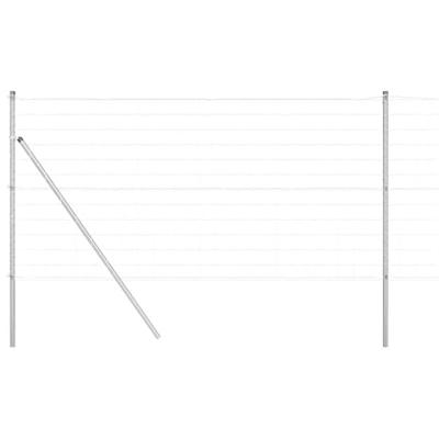 VidaXL Hek met paal zilver 1,2 x 10 m staal en pvc