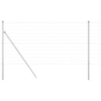 VidaXL Hek met paal zilver 1,2 x 10 m staal en pvc - thumbnail