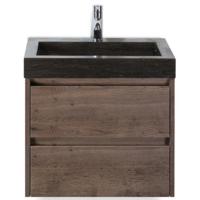 Dante Badmeubelset 60 cm - Tabacco - Wastafel Hardsteen Wit Lucca - thumbnail