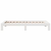 Bedframe zonder matras massief grenenhout wit 90x190 cm - thumbnail