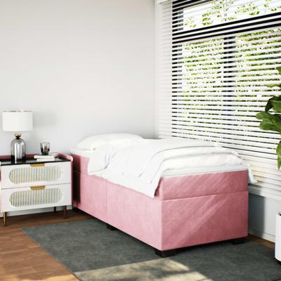 Boxspring met matras fluweel roze 100x200 cm - thumbnail
