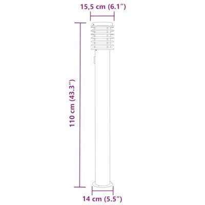 VidaXL Buitenvloerlampen 3 st stopcontact 110 cm roestvrijstaal zilver