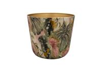 TS Collection bloempot monstera kunststof, metaal 21x18cm mystery - thumbnail