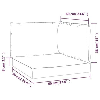 VidaXL Palletkussens 3 st bladpatroon oxford stof