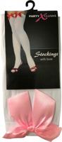 Kousen met strik wit/pink - thumbnail