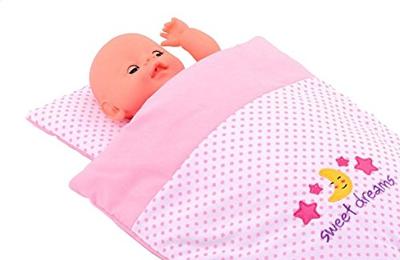 Baby rose poppendeken en kussenset